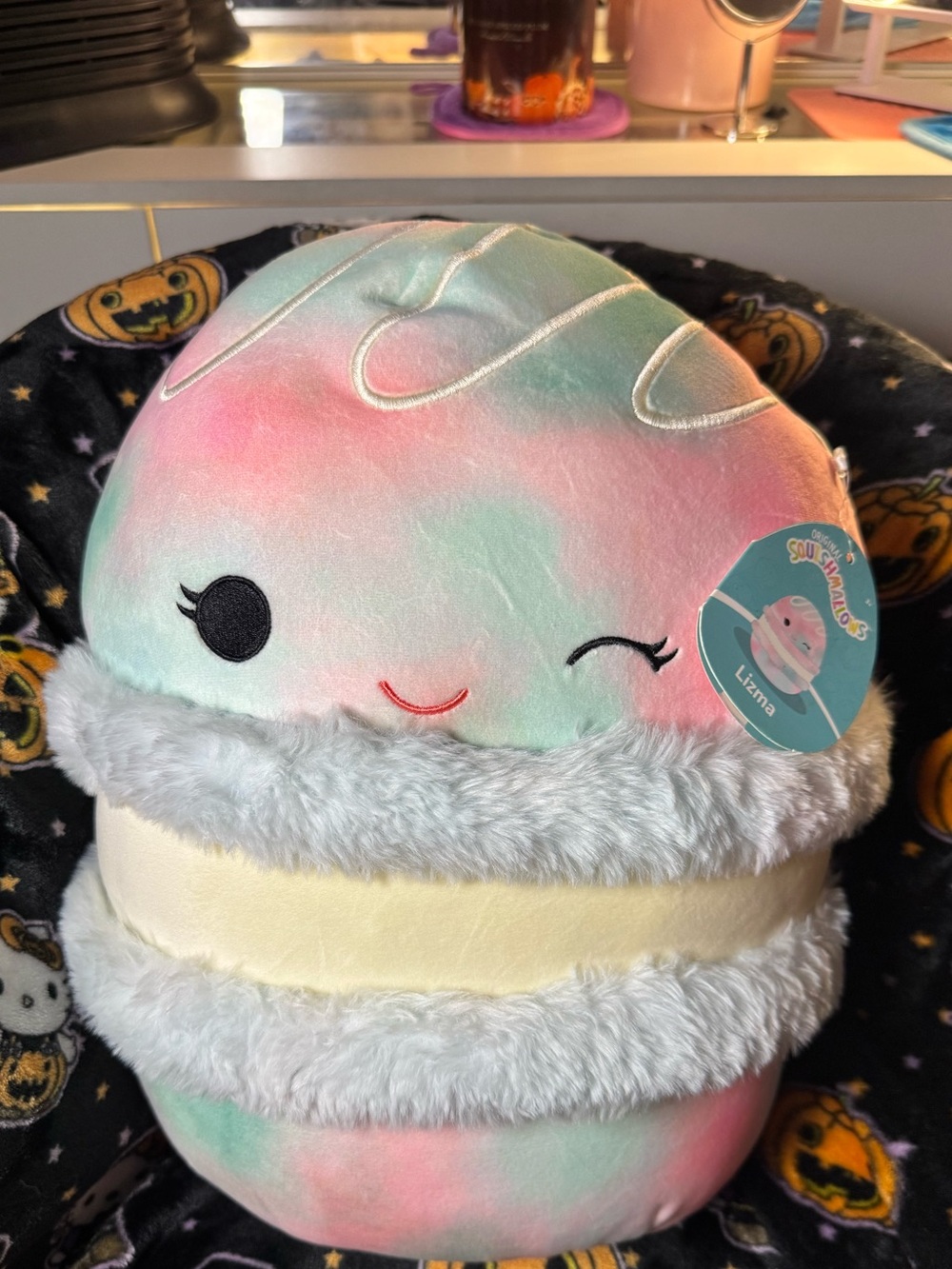 Squishmallows Lizma Pastel Tie-Dye Macaron Plush - Pink, Mint, Cream